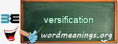 WordMeaning blackboard for versification